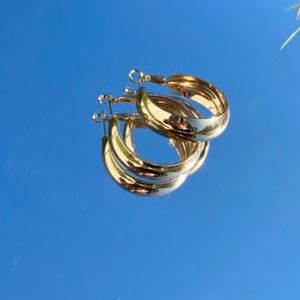 Chunky Wide Gold Hoops